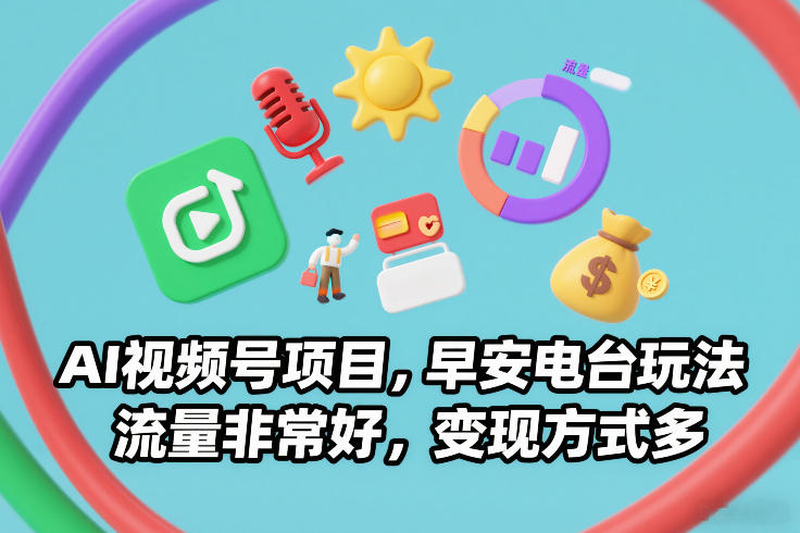 AI视频号早安电台玩法详解 高流量多变现模式项目实操指南