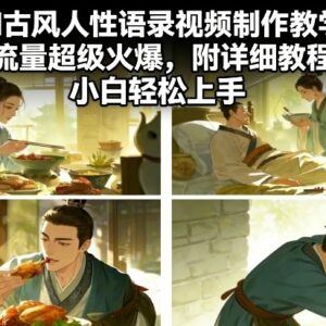 AI古风高流量人性语录视频制作教程 零基础小白可轻松上手-雨叶虚拟资源网