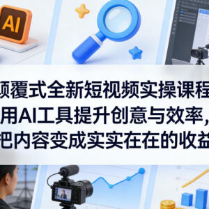 AI短视频实操课程详解 巧用AI工具提升创作效率实现内容增收-雨叶虚拟资源网