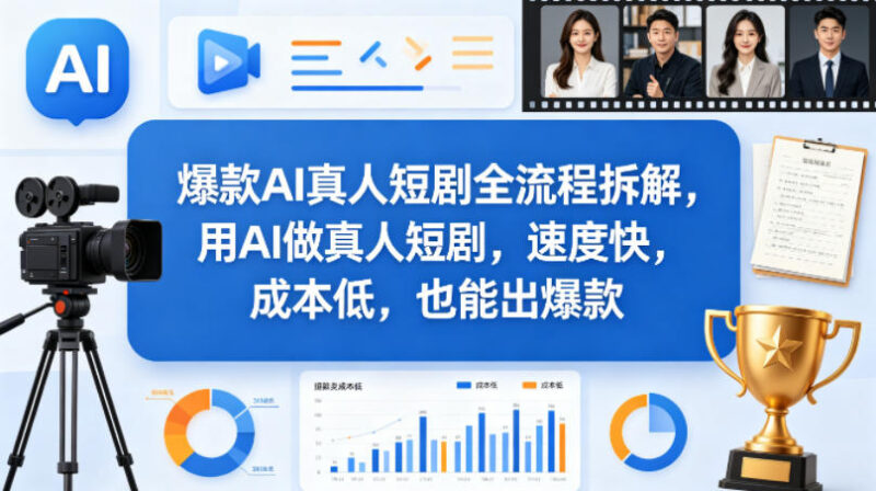 AI真人爆款短剧全流程拆解 0基础低成本快速出片实操指南