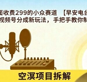 视频号早安电台分成新玩法教程 小白可上手的长期收益项目-雨叶虚拟资源网