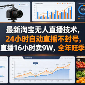 2025淘宝合规无人直播实操教程 24小时自动开播低风险变现方法-雨叶虚拟资源网