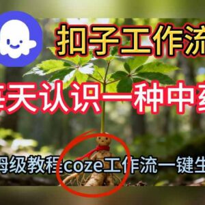 Coze扣子工作流搭建教程 一键生成中药科普短视频保姆级教学-雨叶虚拟资源网