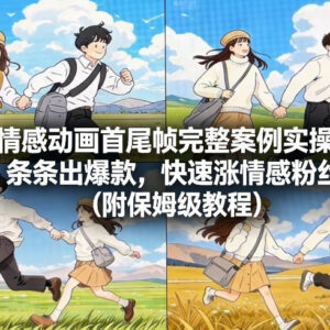 情感动画首尾帧完整实操教程 打造爆款快速涨情感类粉丝-雨叶虚拟资源网