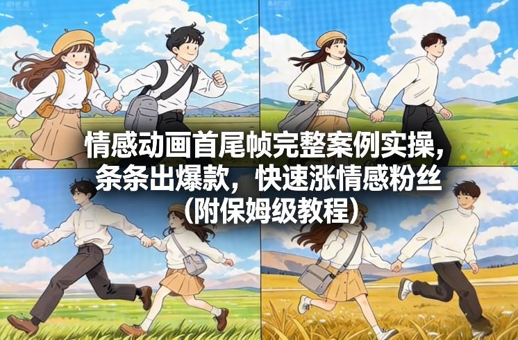 情感动画首尾帧完整实操教程 打造爆款快速涨情感类粉丝