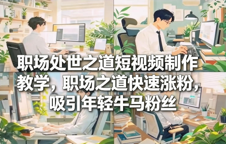 职场垂类短视频制作教学 抓年轻打工人痛点快速涨粉变现