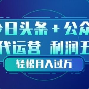 今日头条+公众号双重代运营模式 操作方法及变现逻辑详解-雨叶虚拟资源网