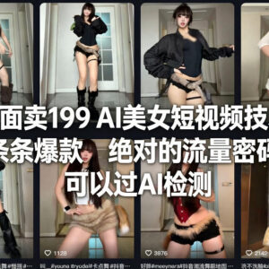 可过AI检测的AI美女短视频制作教程 爆款流量获取实操方法-雨叶虚拟资源网