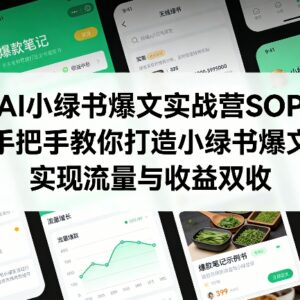 AI小绿书爆文实战营SOP 全流程教学打造爆文实现流量与收益双收-雨叶虚拟资源网