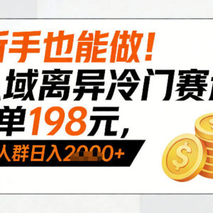 私域离异冷门赛道变现项目分享 新手零基础可做单客定价198-雨叶虚拟资源网