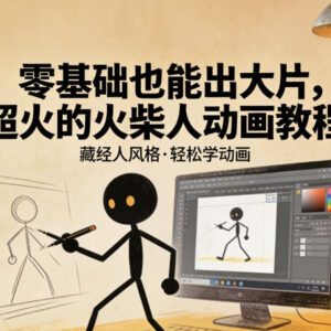零基础可学藏经人风格火柴人动画教程 小白轻松上手制作优质内容-雨叶虚拟资源网