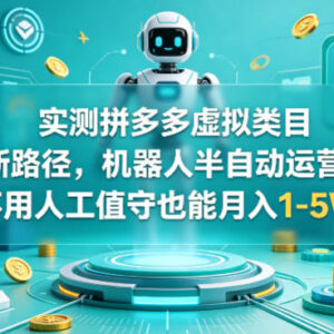 拼多多虚拟类目半自动运营玩法 无人值守低门槛创业实操指南-雨叶虚拟资源网