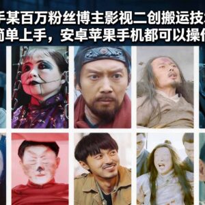 快手百万粉博主影视二创搬运教程 安卓苹果手机均可操作-雨叶虚拟资源网