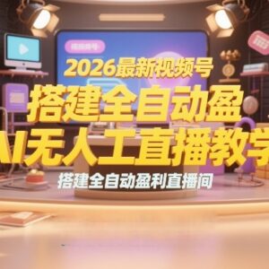 2026视频号AI无人直播教学 零基础搭建合规全自动盈利副业直播间-雨叶虚拟资源网