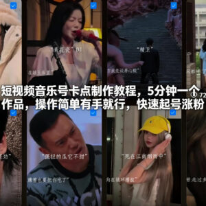短视频音乐号卡点制作教程 5分钟出片可快速起号涨粉-雨叶虚拟资源网