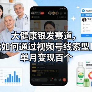 大健康银发赛道变现指南 视频号线索型IP单月获客实操拆解-雨叶虚拟资源网