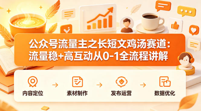 公众号流量主长短文鸡汤赛道 从0到1运营全流程实操指南