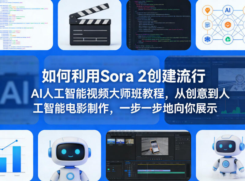 Sora 2 AI视频制作大师班教程 从创意到爆款影视全流程实操教学