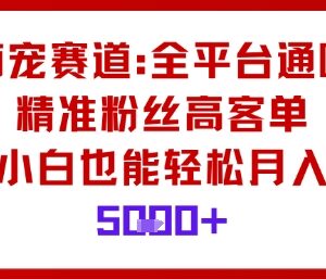 萌宠赛道全平台通用变现玩法 零基础小白也能轻松实现高客单增收-雨叶虚拟资源网