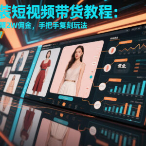 AI女装短视频带货实战教程 7天赚2万佣金玩法可直接照搬-雨叶虚拟资源网