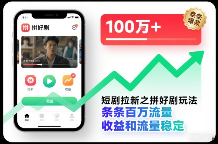 短剧拉新拼好剧玩法详解 多平台操作流量收益稳定实操指南