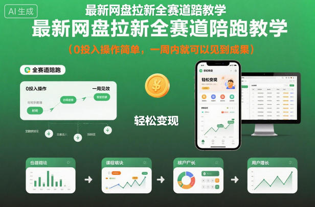 2024最新网盘拉新全赛道陪跑教学 零投入易操作最快一周见收益