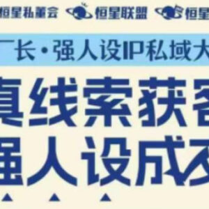 11月深圳站强人设IP私域大课 获客成交实操教程带音频字幕-雨叶虚拟资源网