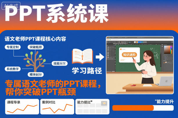语文老师专属PPT系统课程 从基础到进阶突破课件制作瓶颈
