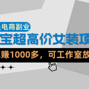 淘宝超高价女装副业实操教程 单利超千元可工作室放大运营-雨叶虚拟资源网