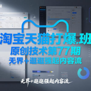 淘宝天猫打爆班第77期 无界+逛逛强起内容流实操玩法教程-雨叶虚拟资源网