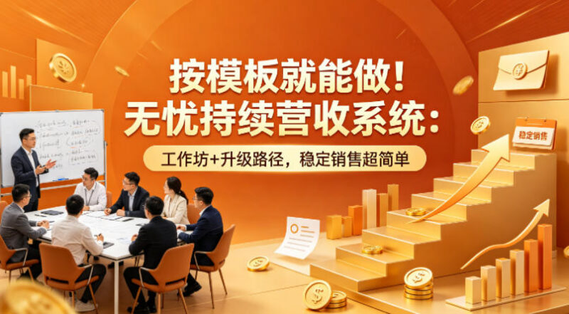 无忧持续营收系统实操教程 用模板搭建稳定销售体系实现持续营收