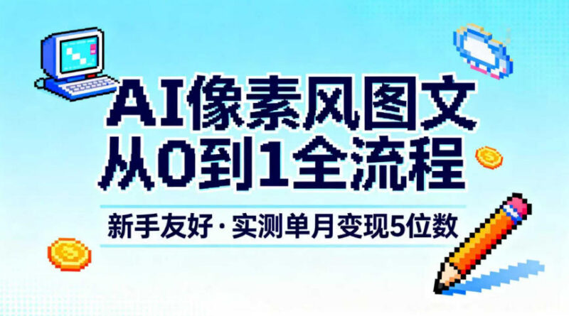 AI像素风图文从0到1创作全流程 新手友好可落地变现教程