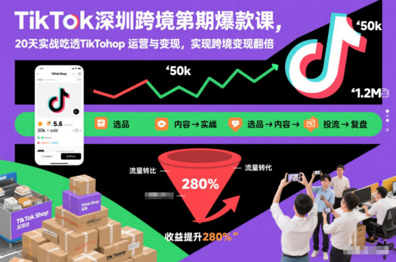 TikTok深圳跨境第2期实战课 20天吃透TikTok Shop运营与变现全流程