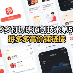 拼多多打爆班第55期教程 高价铺链接实操落地玩法详解-雨叶虚拟资源网