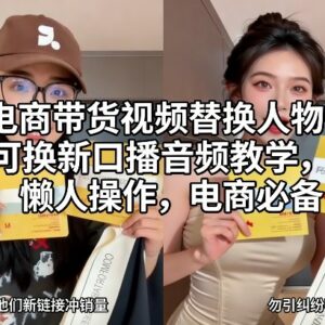 电商带货视频人物替换与口播音频更换懒人操作教学指南-雨叶虚拟资源网