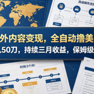 海外内容变现全自动玩法 单账号日入50美金保姆级教程-雨叶虚拟资源网