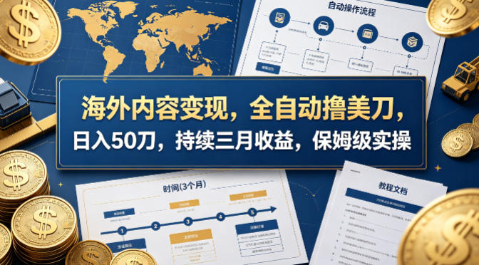 海外内容变现全自动玩法 单账号日入50美金保姆级教程