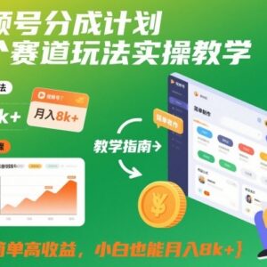 视频号分成计划多赛道实操教学 零基础小白也能获稳定收益-雨叶虚拟资源网