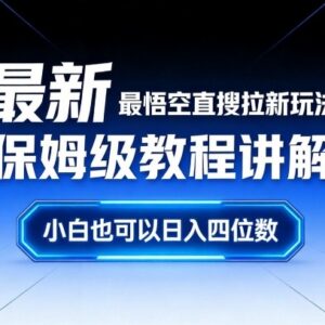 悟空直搜拉新玩法保姆级教程 零基础小白可操作的低门槛副业项目-雨叶虚拟资源网