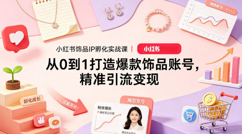 小红书饰品IP孵化实战课 从0到1打造爆款账号精准引流变现