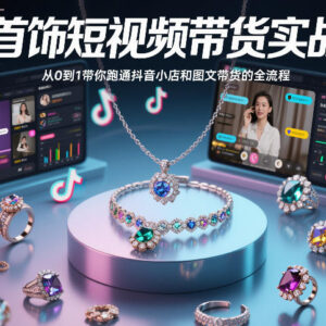首饰带货零基础实操指南 从0到1跑通抖音小店及图文带货全流程-雨叶虚拟资源网