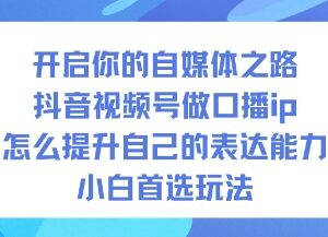 抖音视频号做口播IP教程 小白做自媒体提升表达能力入门玩法-雨叶虚拟资源网