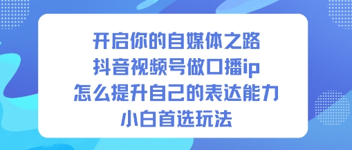 抖音视频号做口播IP教程 小白做自媒体提升表达能力入门玩法