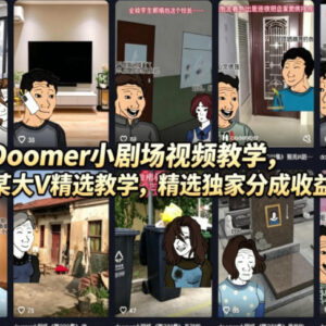 Doomer暗黑小剧场制作全流程教学 零基础可解锁平台分成收益-雨叶虚拟资源网