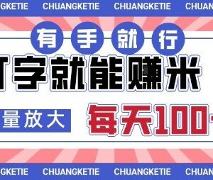 零门槛打字赚钱项目玩法揭秘 可随时随地操作支持矩阵放大-雨叶虚拟资源网
