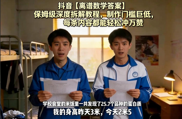 抖音离谱数学答案内容制作教程 低门槛爆款玩法全步骤拆解