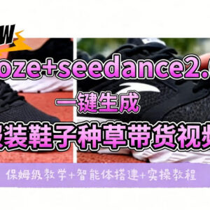 Coze搭配即梦Seedance2.0 零基础制作鞋服带货种草视频全流程教学-雨叶虚拟资源网