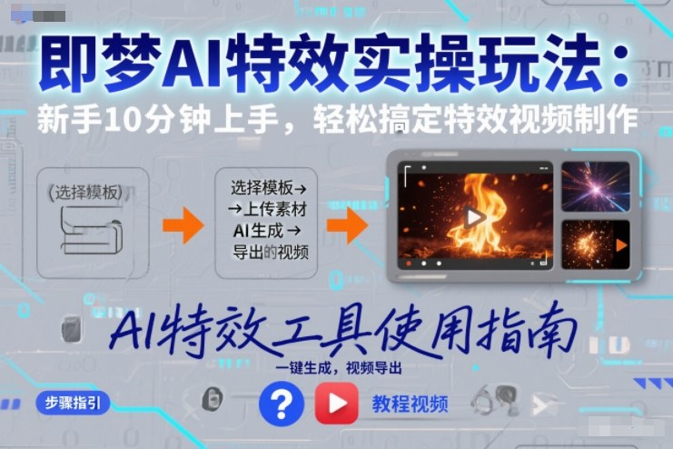 即梦AI特效实操教程 新手10分钟上手制作炫酷特效短视频