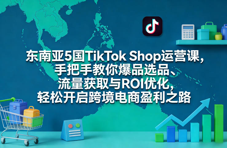 东南亚5国TikTok Shop运营课 选品流量及ROI优化实用全攻略