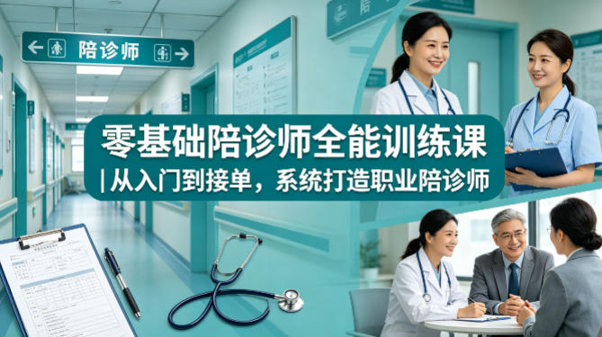 零基础陪诊师从入门到接单教程 职业陪诊师系统培训课